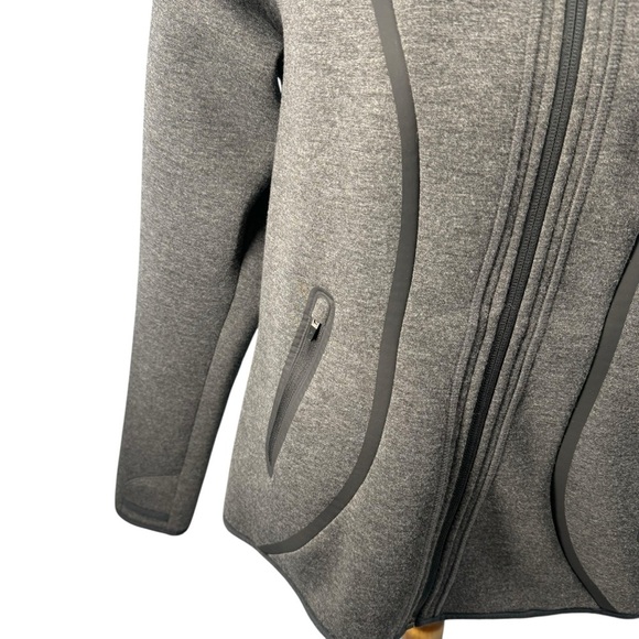 Athleta Hoodie Jacket Womens Medium Charcoal Gray Full Zip Thumbholes Pockets - Picture 3 of 7